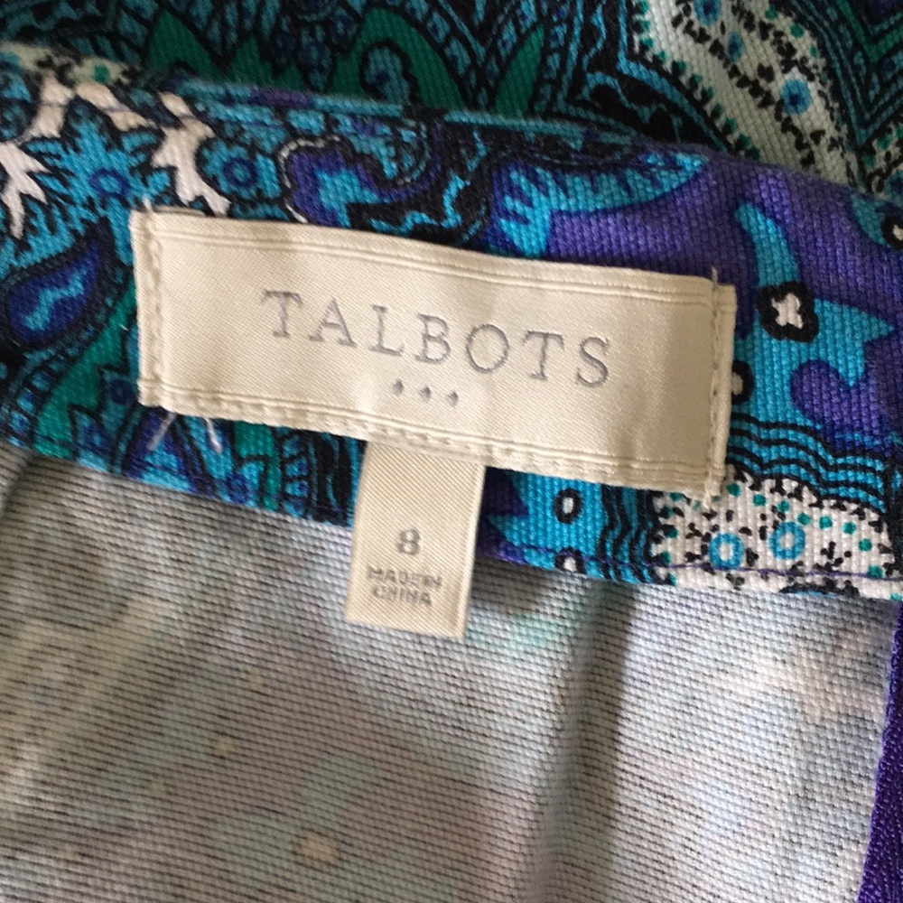 Talbots preppy paisley cotton pencil skirt 8 M - Picture 10 of 10